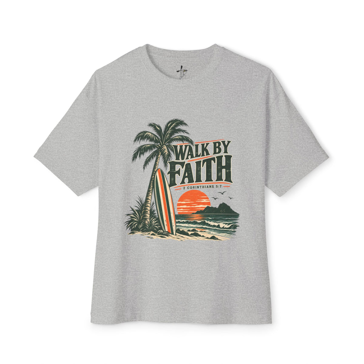 Walk By Faith Surf Tee — Christian Beach Graphic T-Shirt