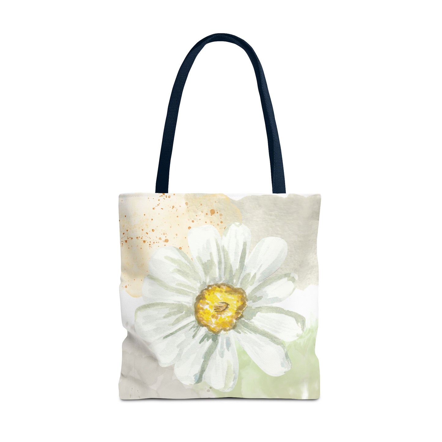 White Watercolor Daisy Tote Bag