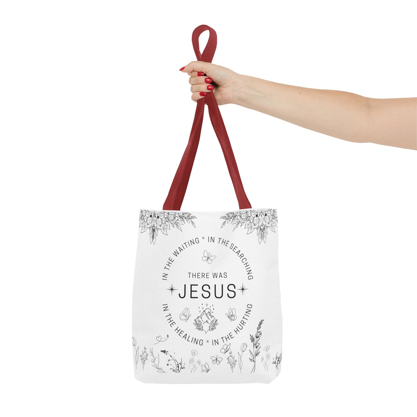 There Was Jesus tote bag - Floral Design for Faithful Living