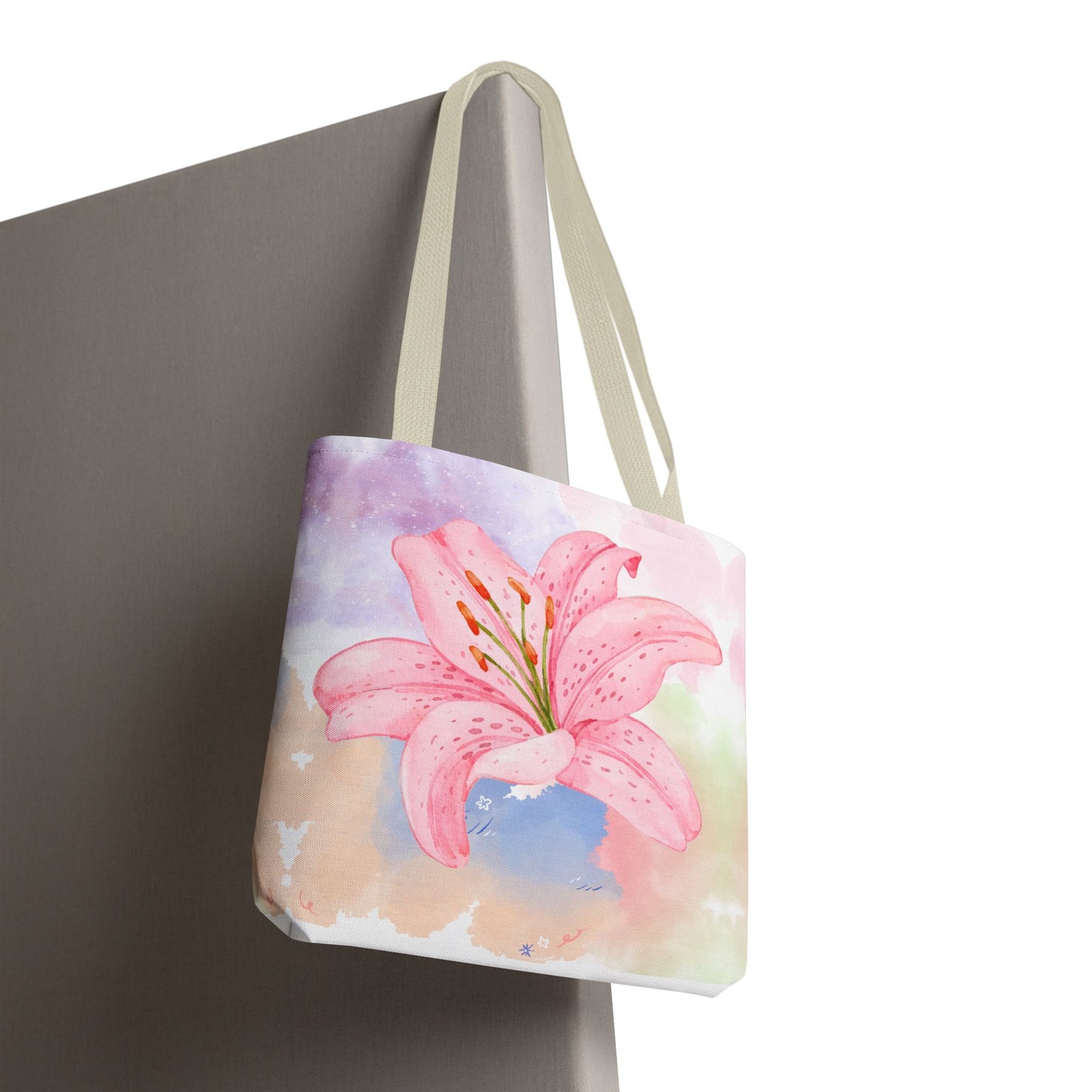 Pink Watercolor Lily Tote Bag