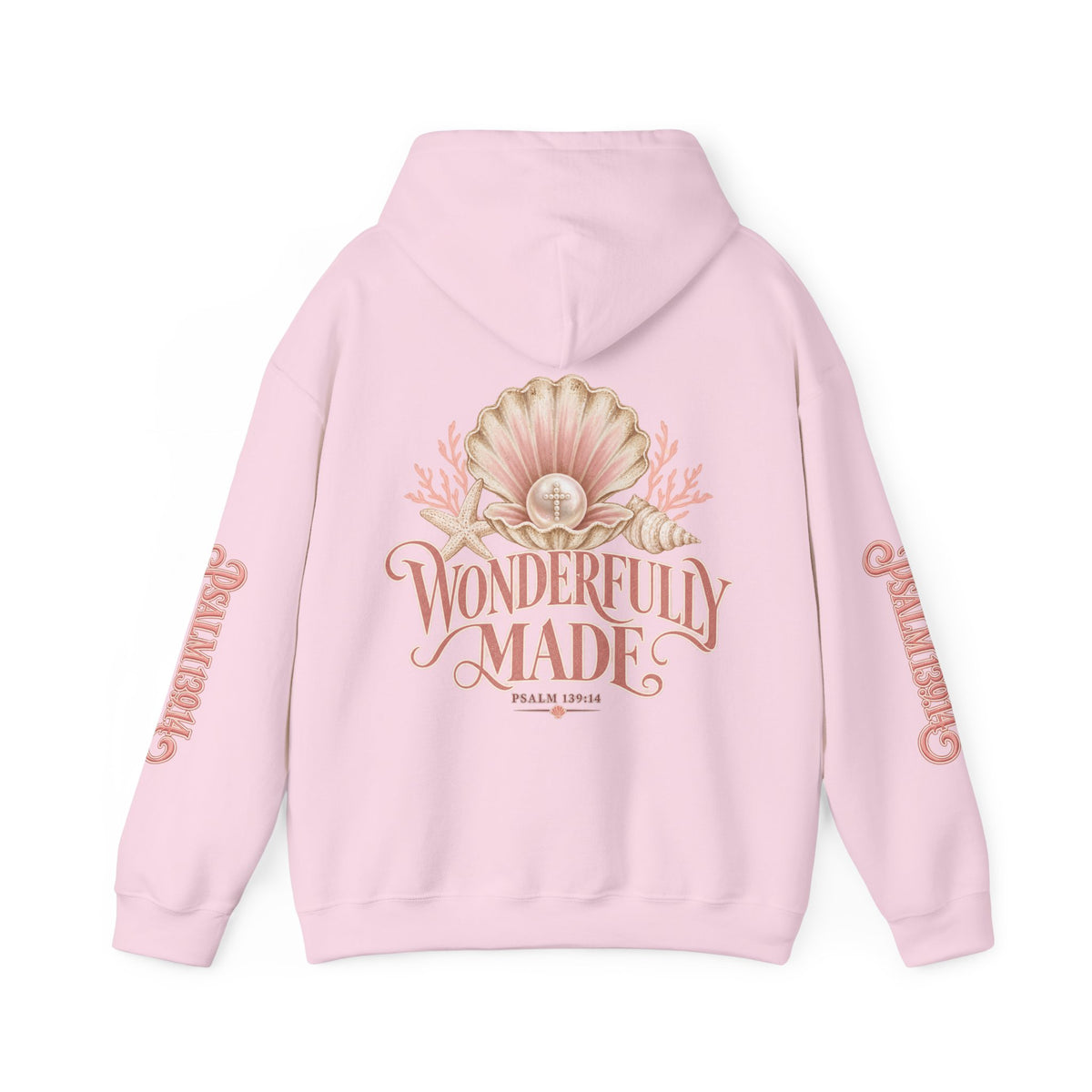 Wonderfully Made Hoodie — Floral Pearl Backprint Hooded Sweatshirt