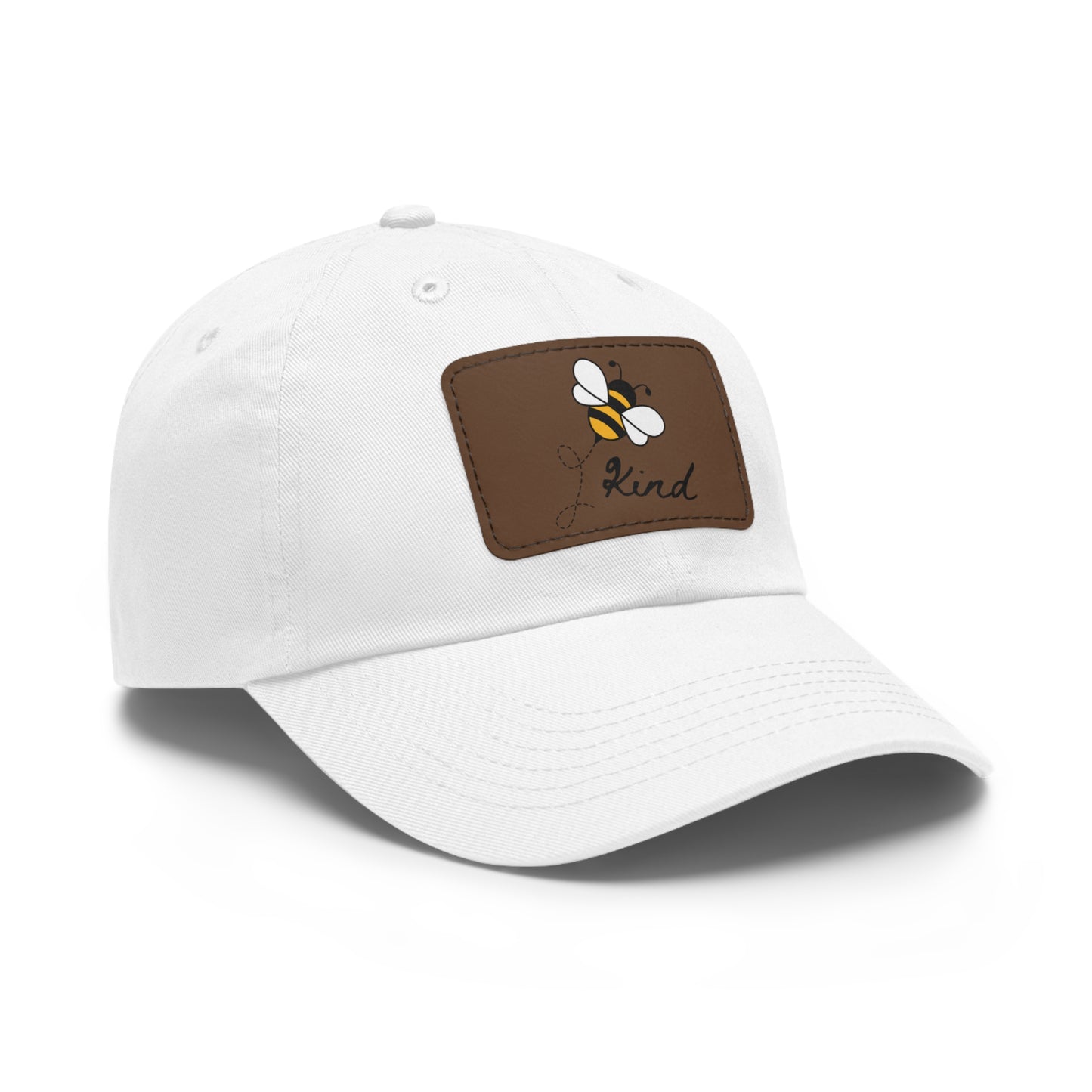 Bee Kind baseball cap with leather patch