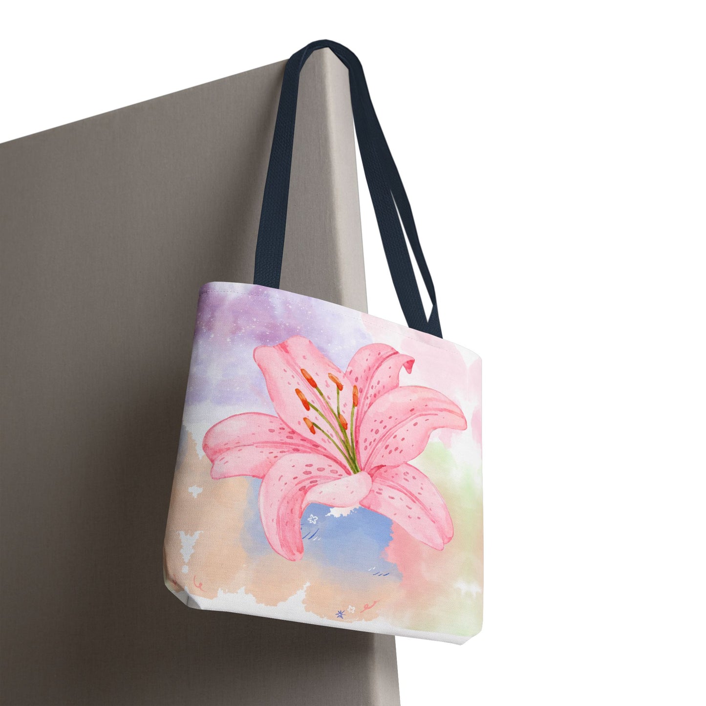 Pink Watercolor Lily Tote Bag