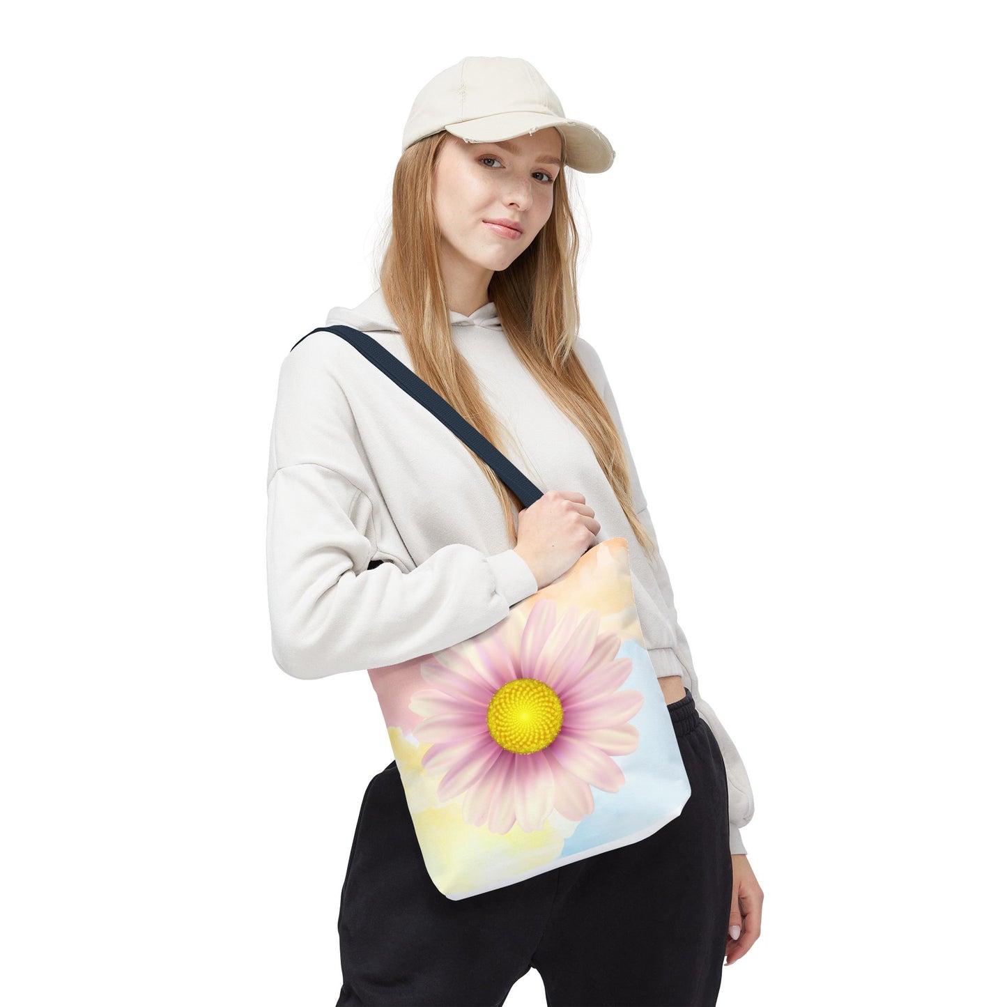 Lavender Watercolor Daisy Garden Tote Bag