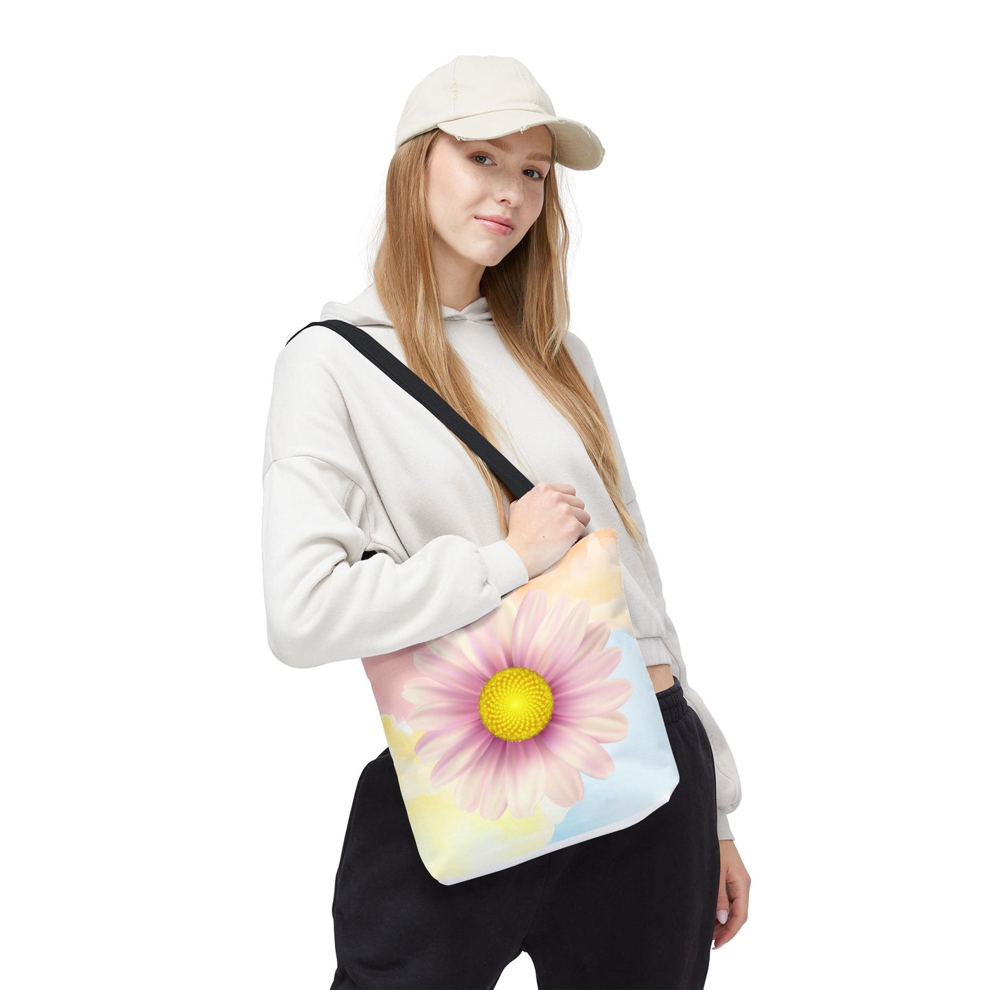 Lavender Watercolor Daisy Garden Tote Bag