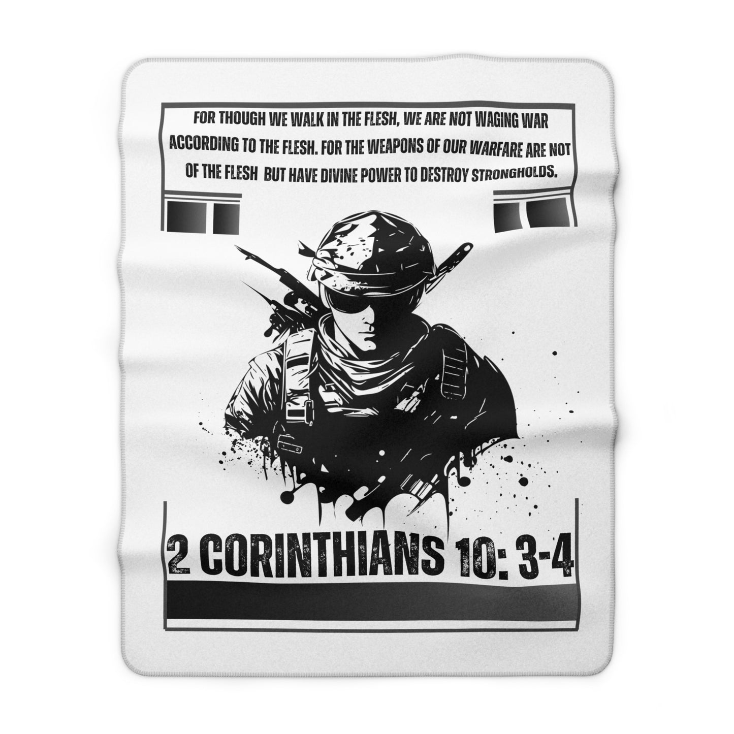 2 Corinthians 10:3-4 Sherpa Fleece Blanket