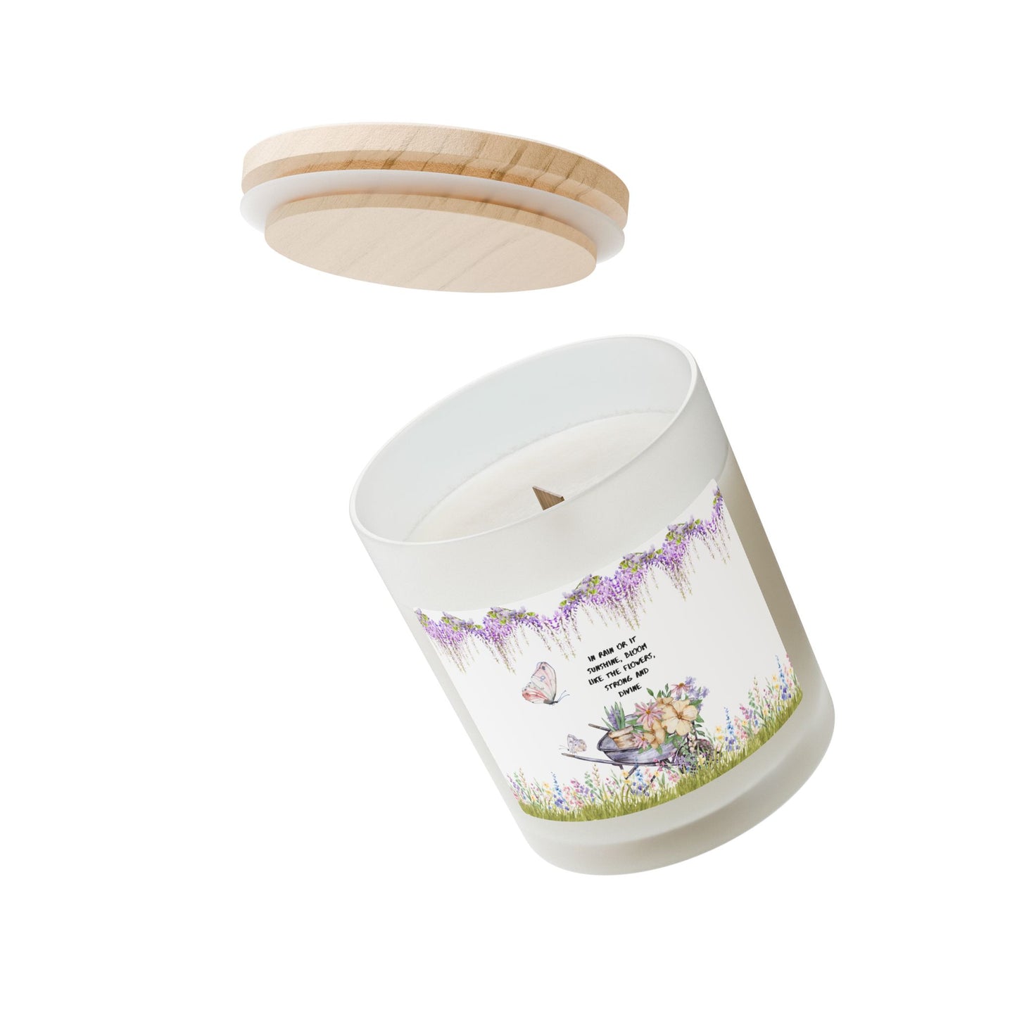 Bloom in the Rain Frosted Glass Candle, 11oz