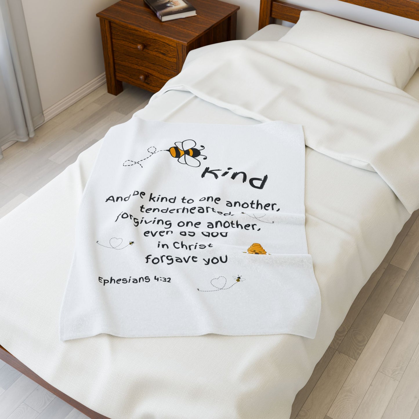 Bee Kind Velveteen Plush Blanket