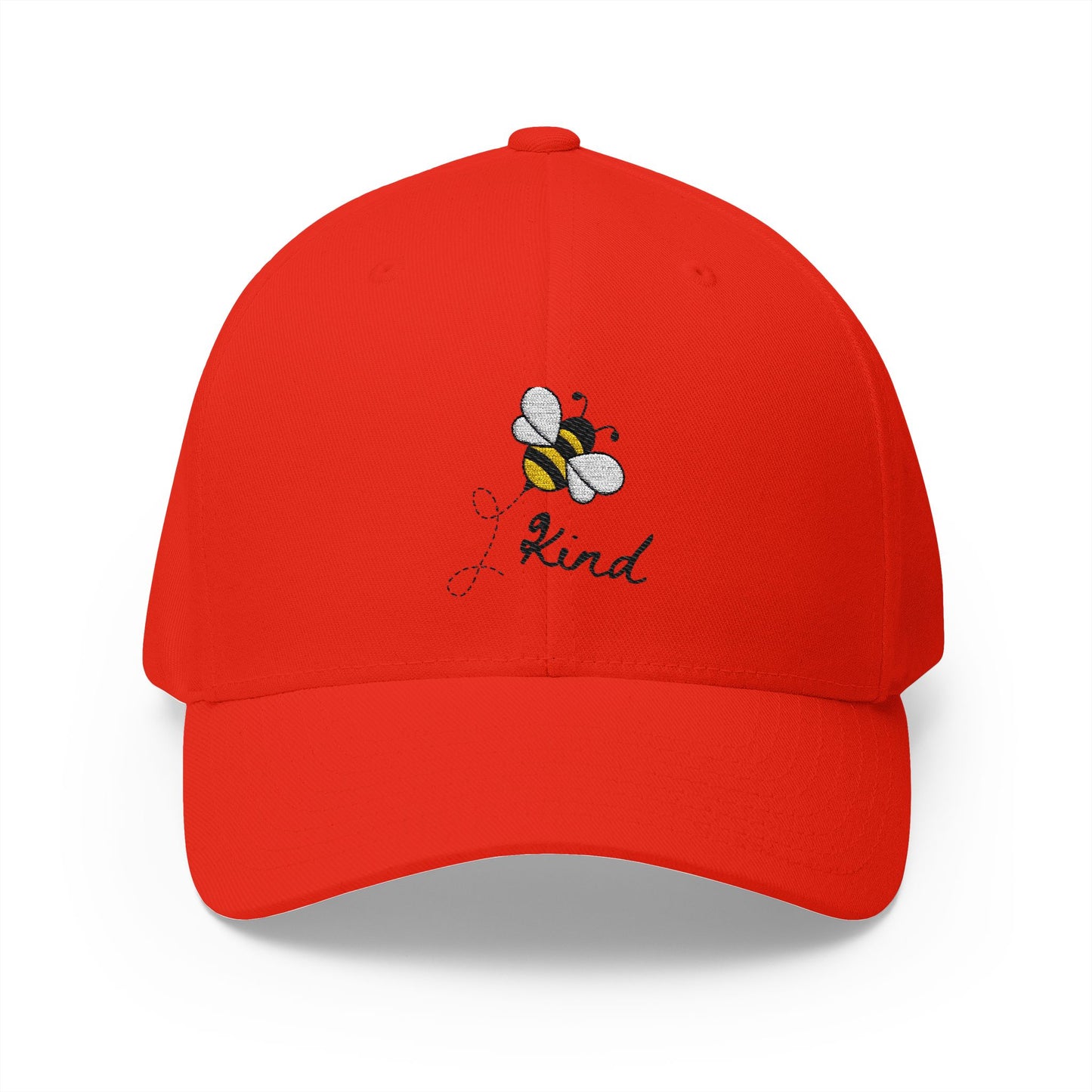Kindness Bee Embroidered Fitted Cap - Stay Positive & Stylish