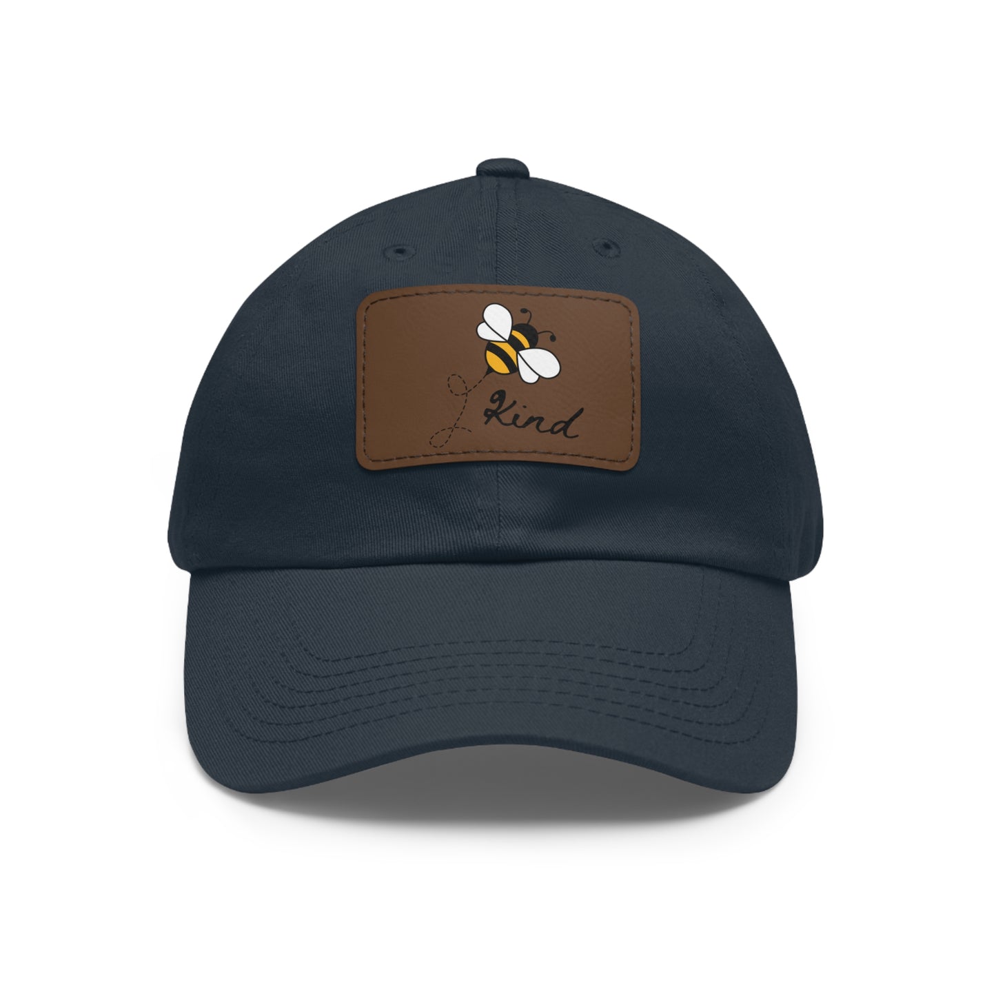 Bee Kind baseball cap with leather patch
