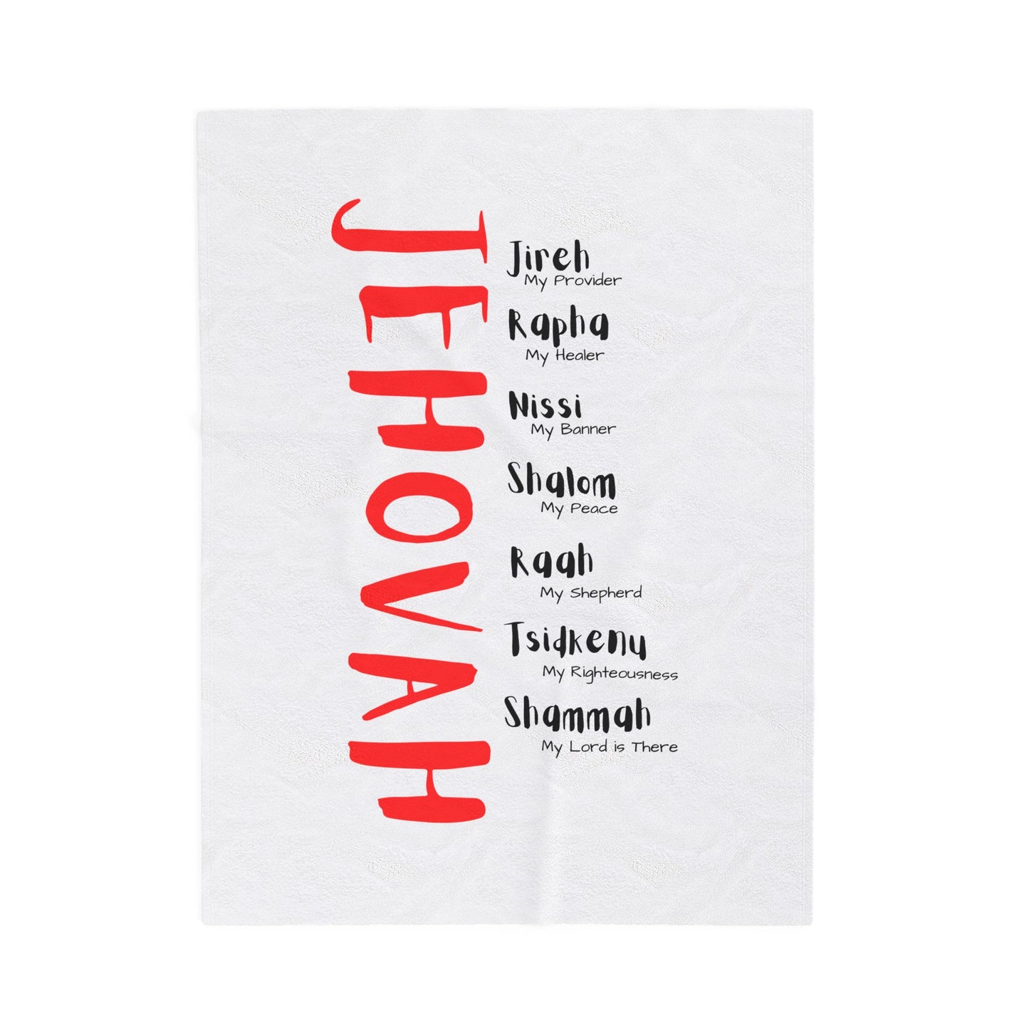 Jehovah Velveteen Plush Blanket