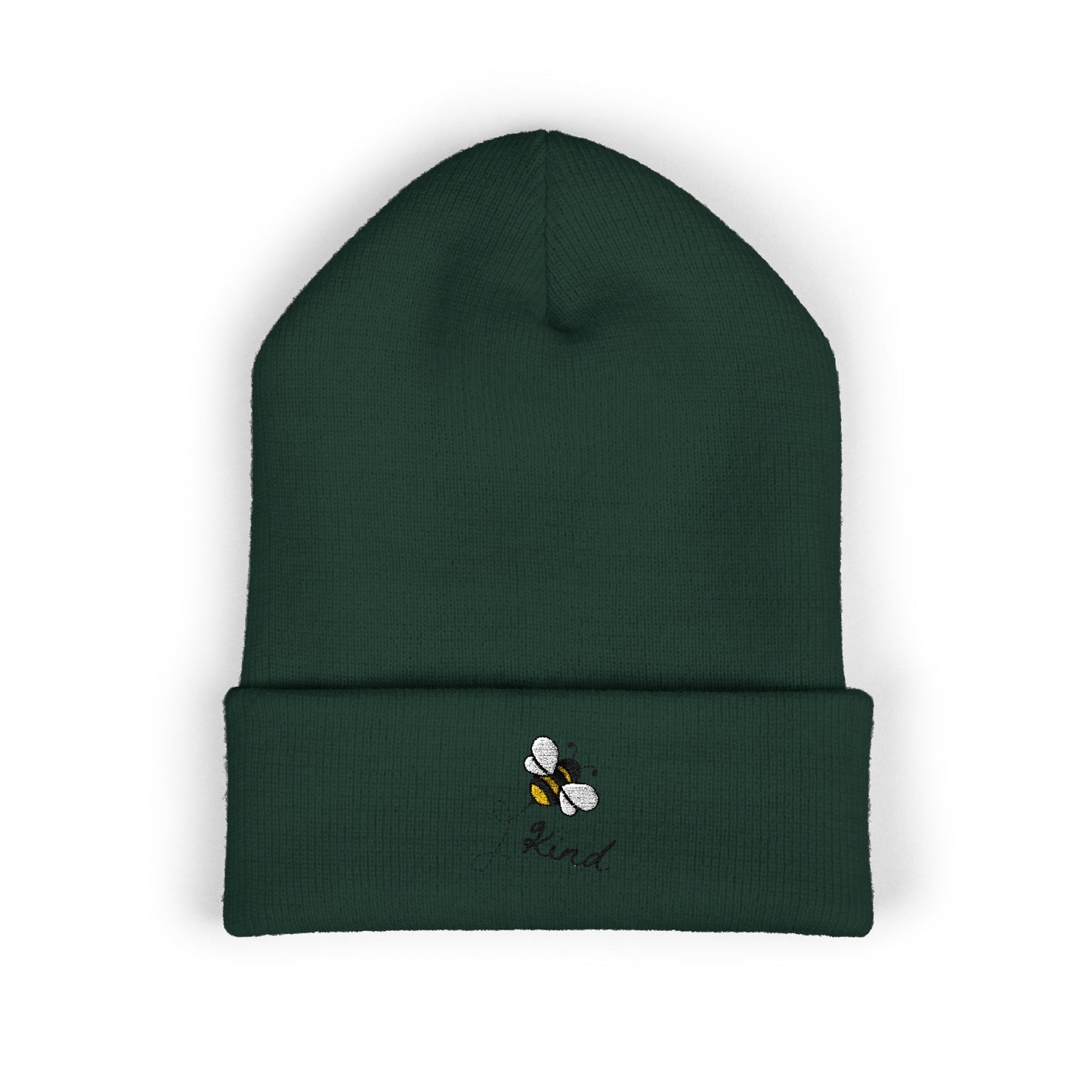Bee Kind Classic Cuffed Beanie | Embroidered Winter Hat