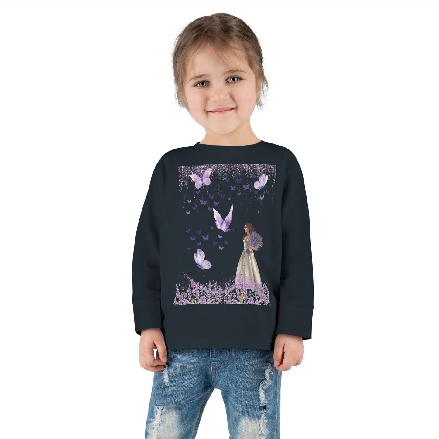 Lilac butterflies Toddler Long Sleeve Tee