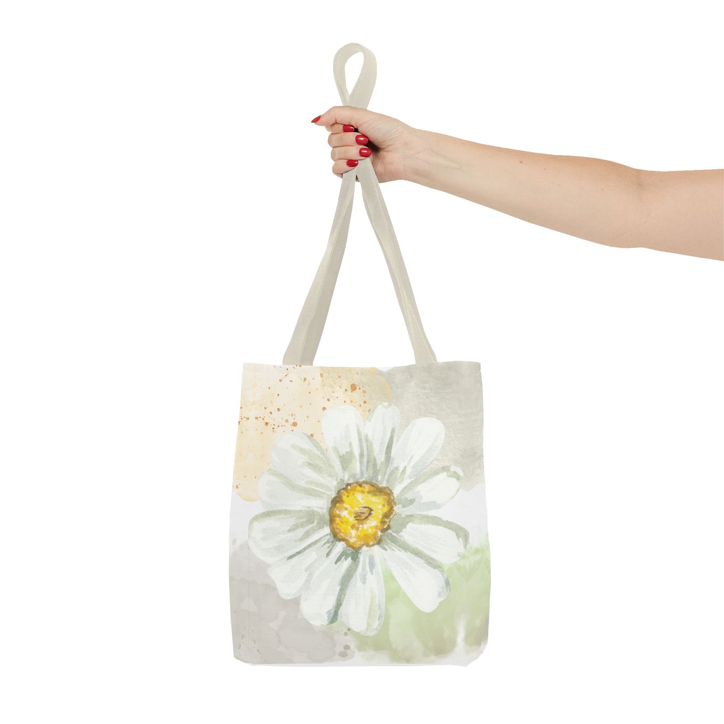 White Watercolor Daisy Tote Bag
