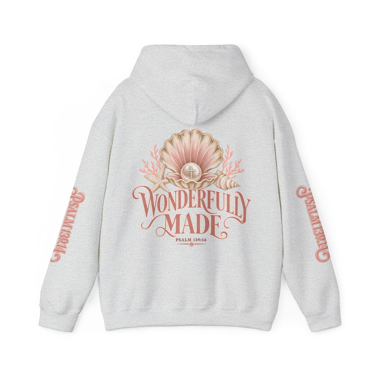 Wonderfully Made Hoodie — Floral Pearl Backprint Hooded Sweatshirt