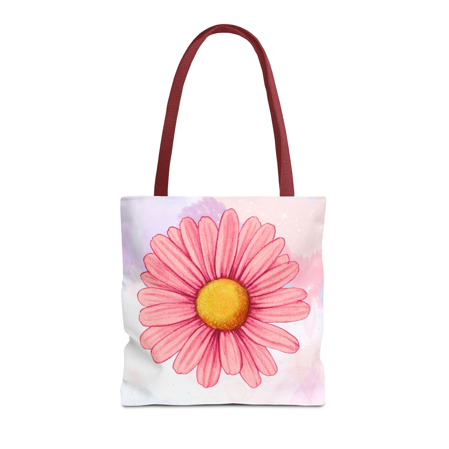 Pink Watercolor Daisy Tote Bag