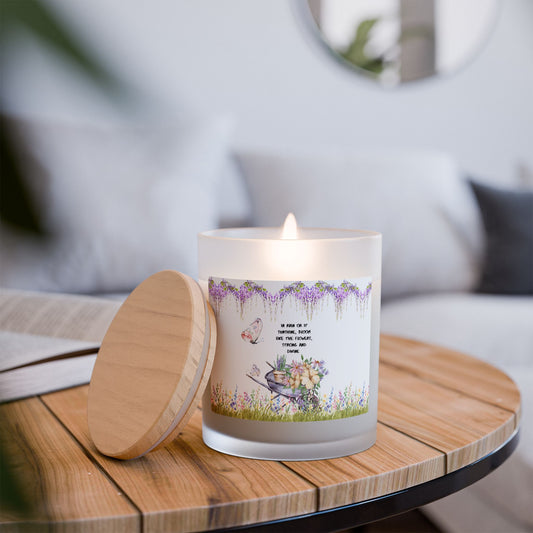 Bloom in the Rain Frosted Glass Candle, 11oz