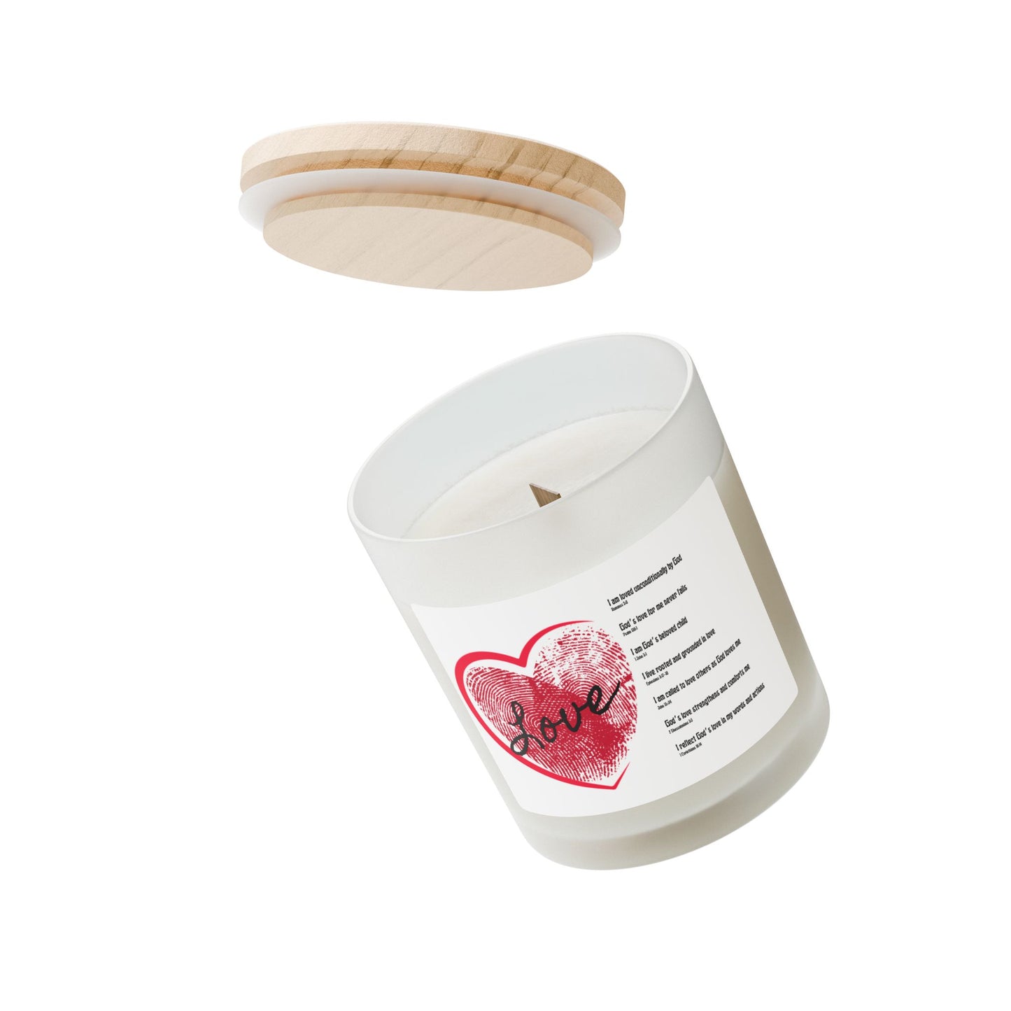 Love Affirmations Frosted Glass Candle, 11oz
