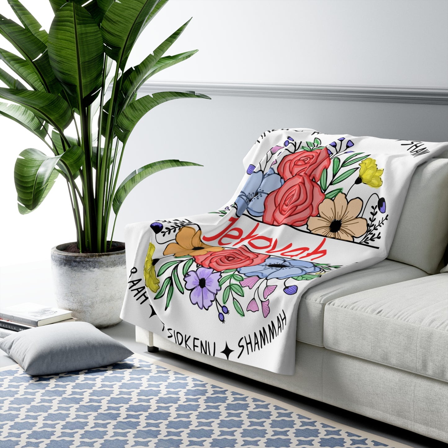 Jehovah Sherpa Fleece Blanket | Cozy & Soft Comfort for Home Decor | Perfect Gift for Faith & Hope