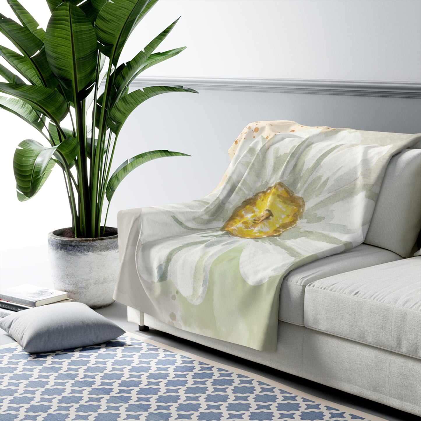 Daisy Sherpa Fleece Blanket