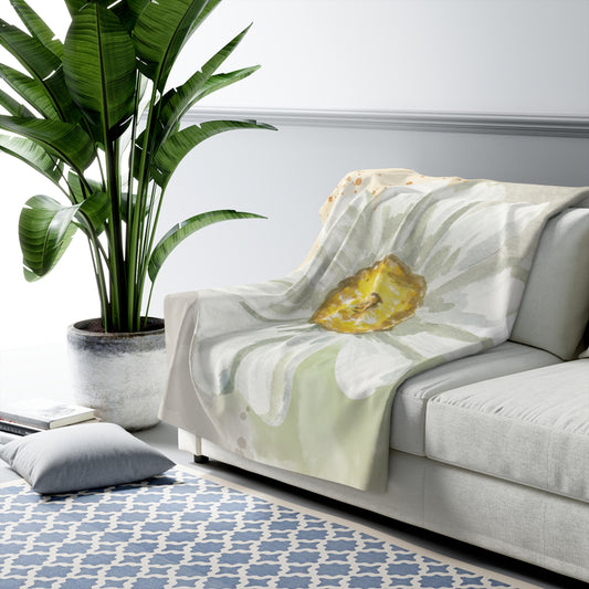 Daisy Sherpa Fleece Blanket