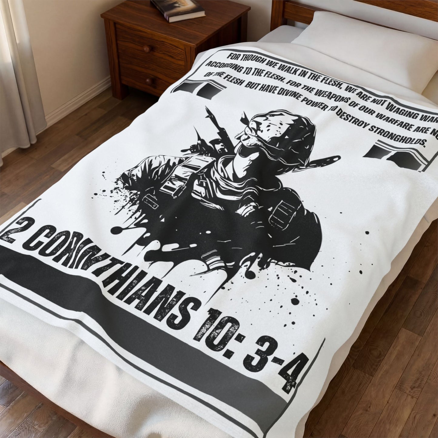 2 Corinthians 10:3-4 Velveteen Plush Blanket