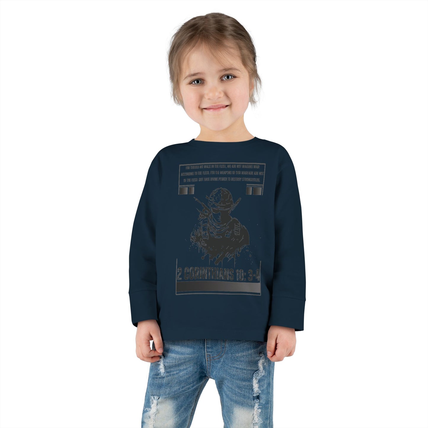 2 Corinthians 10:3-4 Toddler Long Sleeve Tee