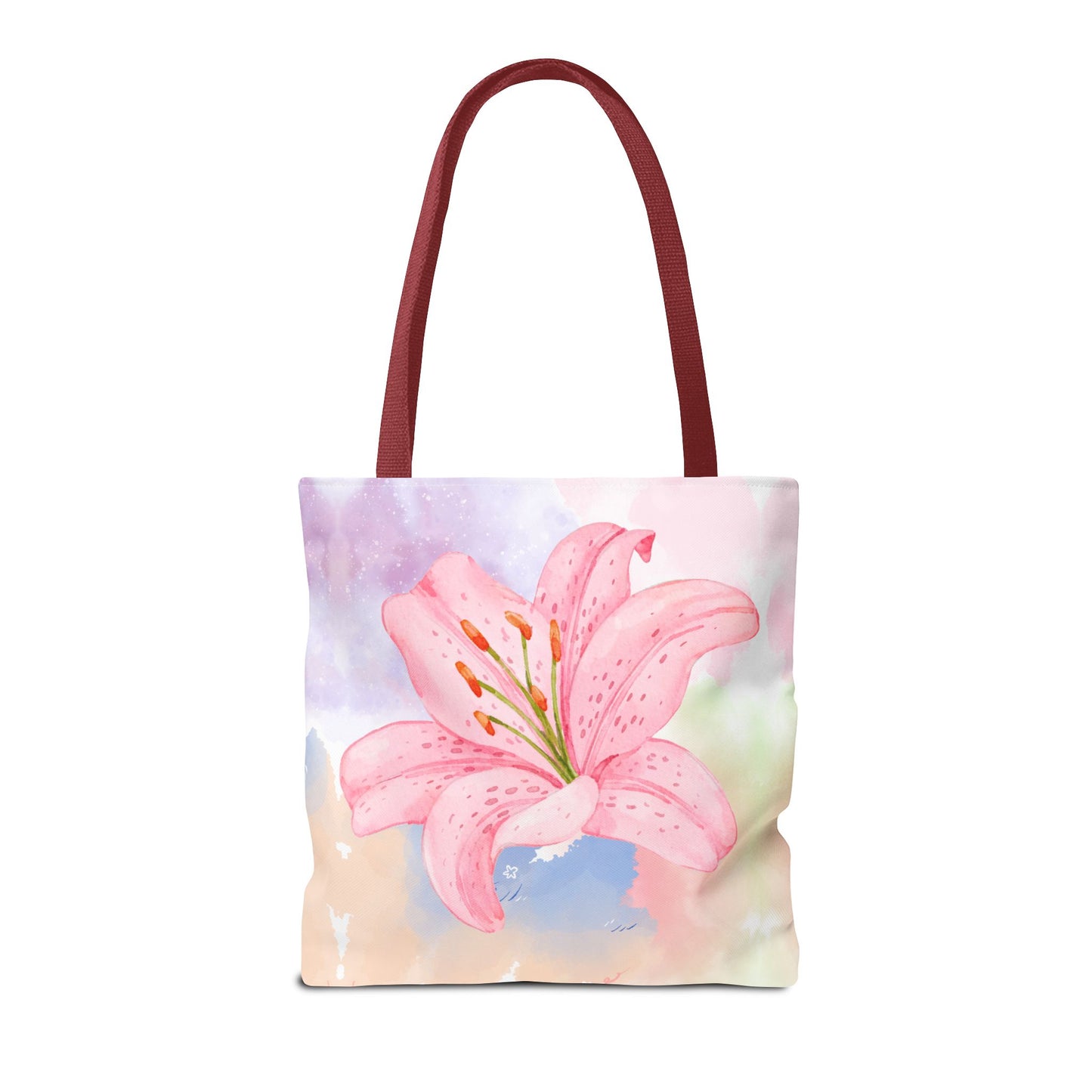 Pink Watercolor Lily Tote Bag
