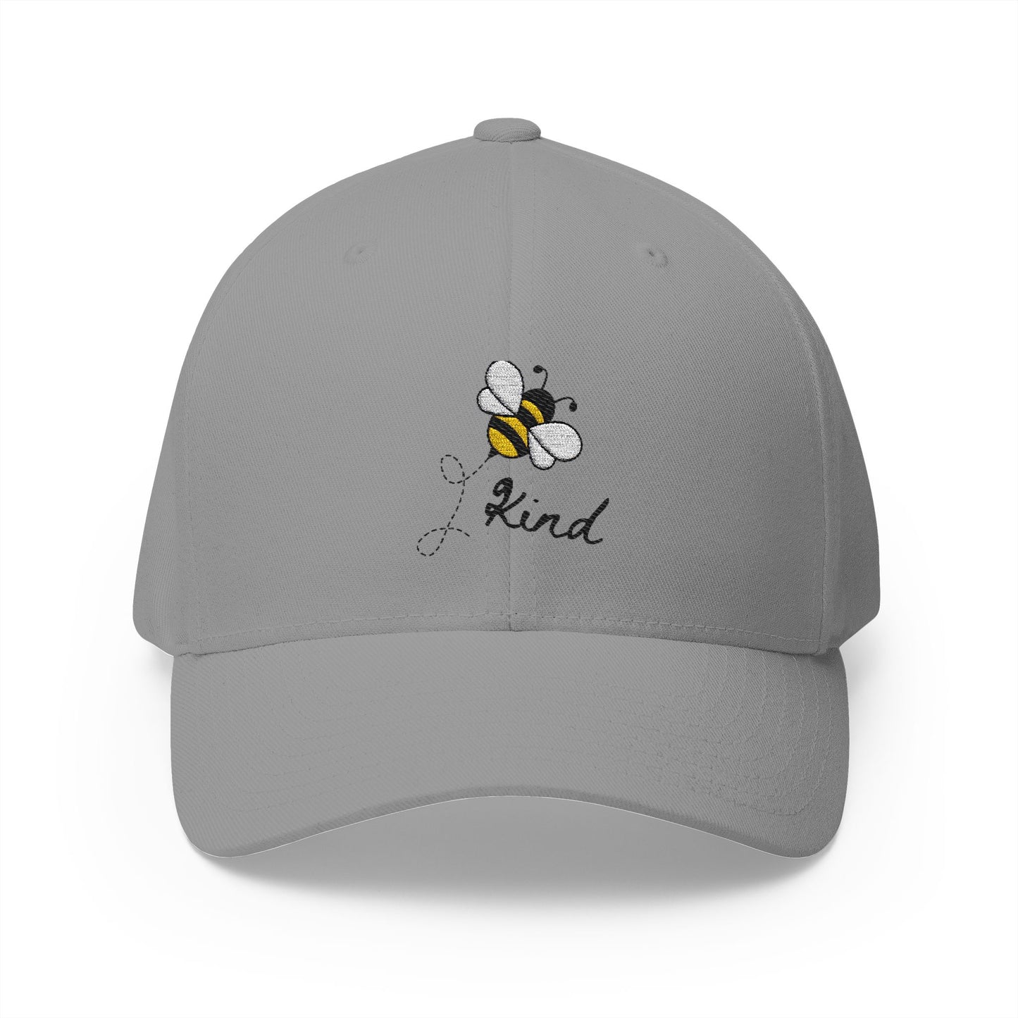 Kindness Bee Embroidered Fitted Cap - Stay Positive & Stylish