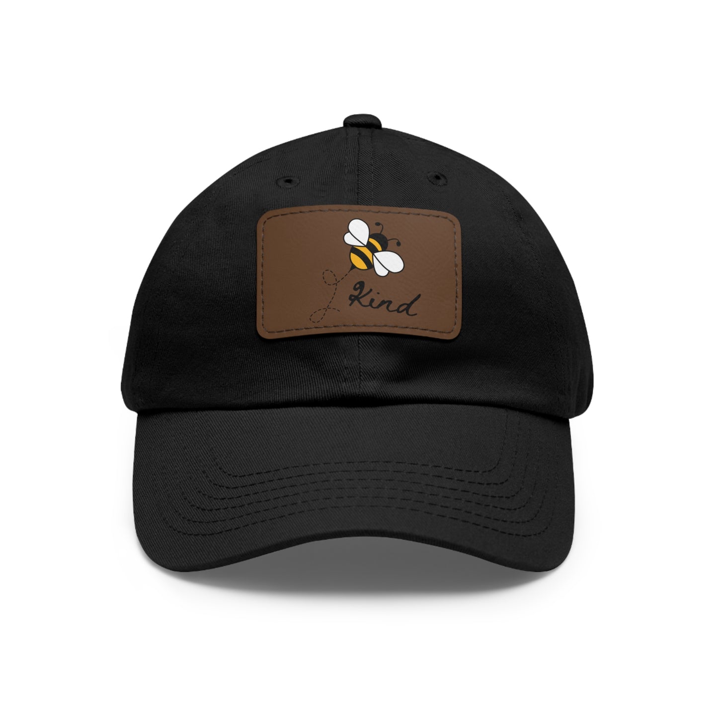 Bee Kind baseball cap with leather patch