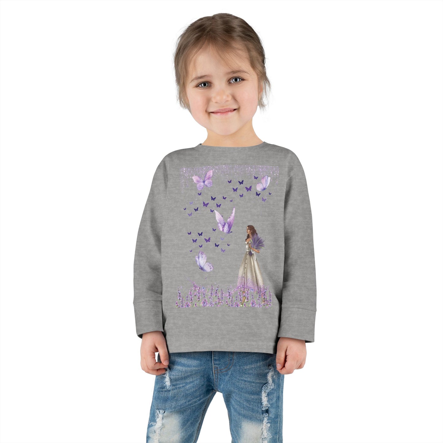 Lilac butterflies Toddler Long Sleeve Tee