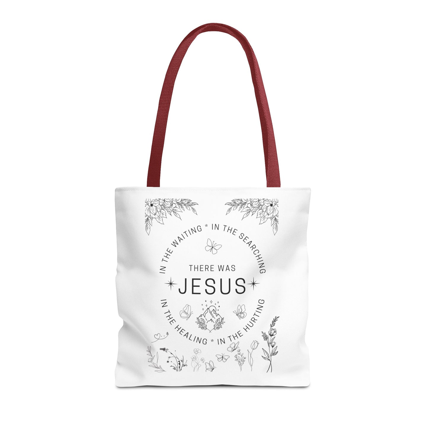 "There Was Jesus" tote bag - Floral Design for Faithful Living