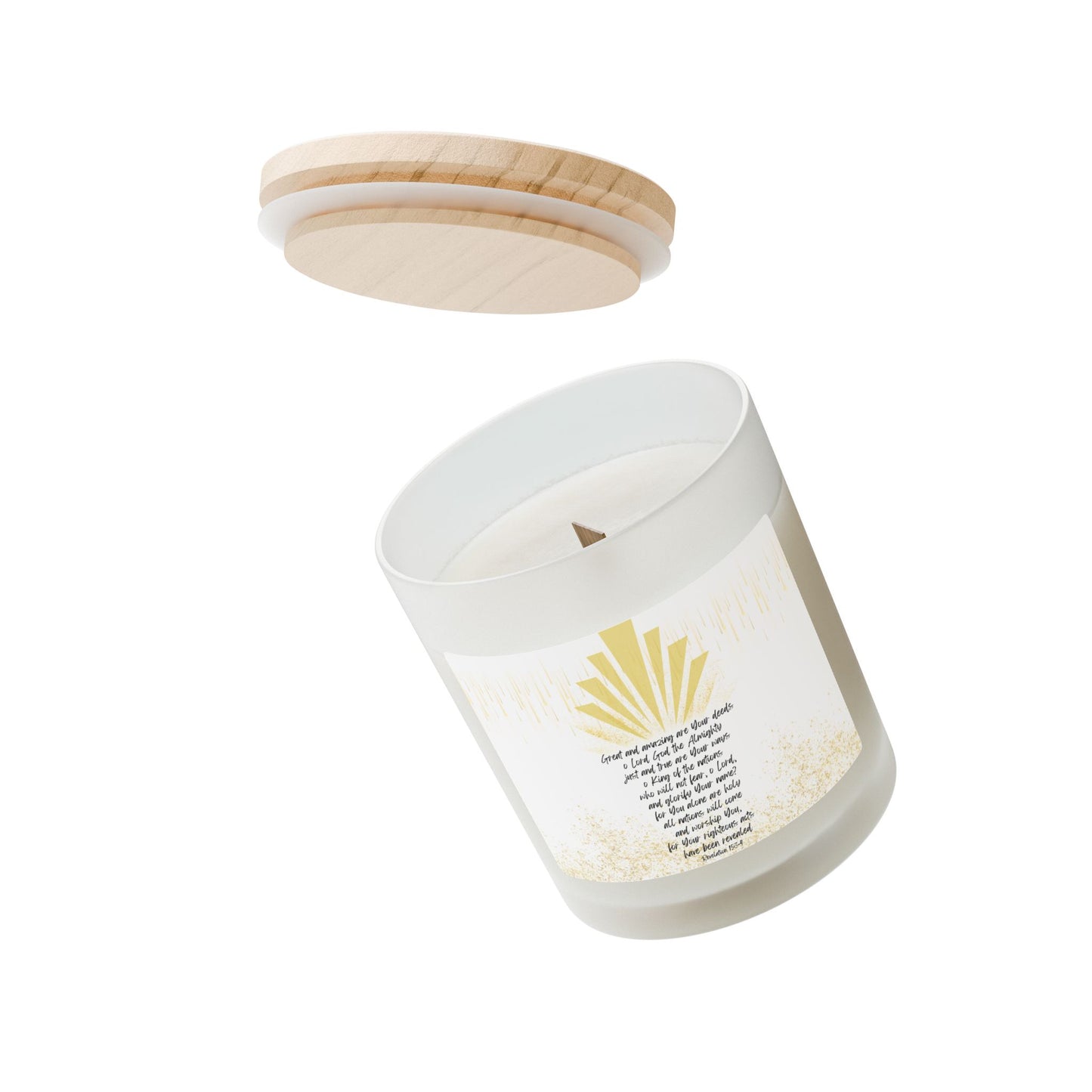 Revelation 15:3-4 Frosted Glass Candle, 11oz