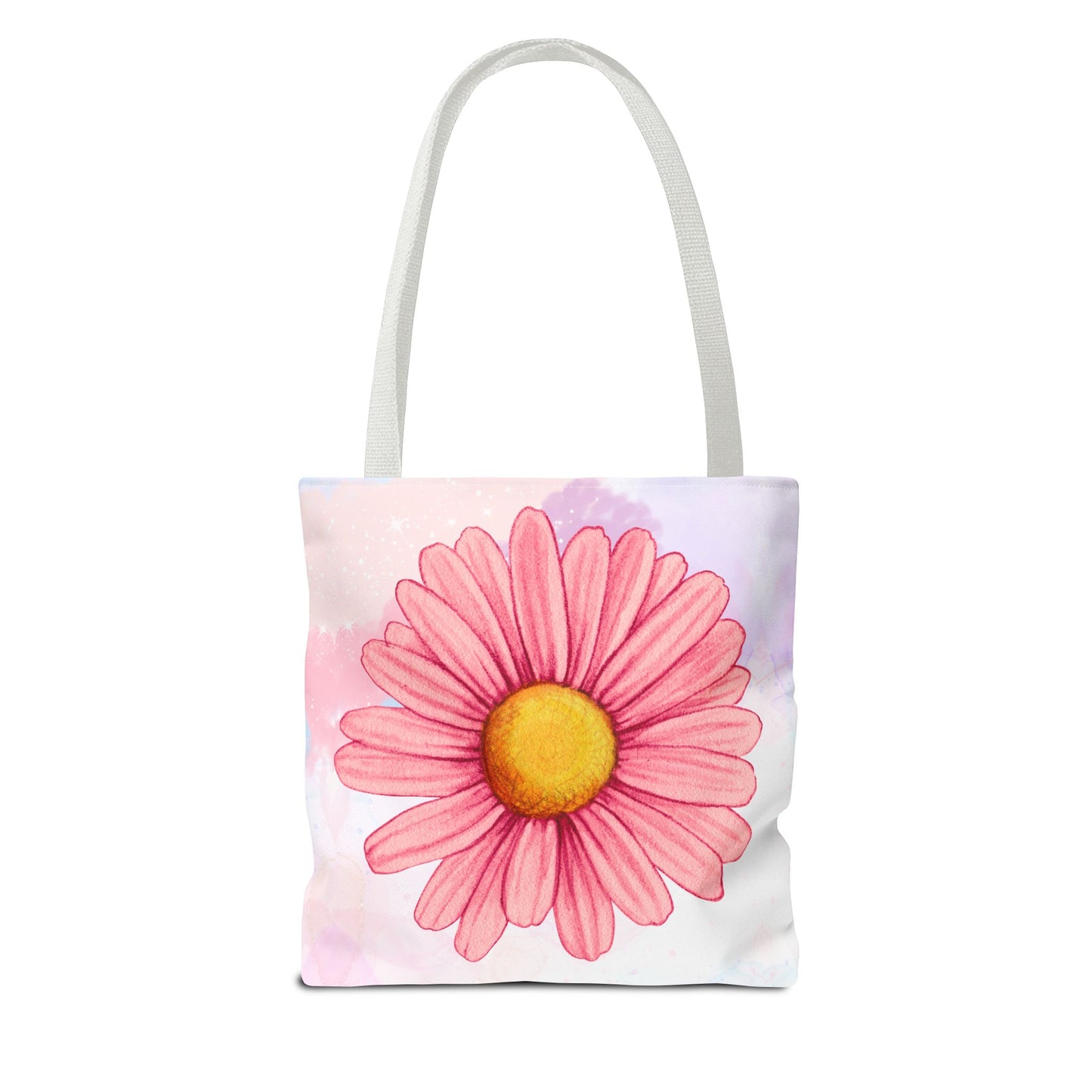 Pink Watercolor Daisy Tote Bag