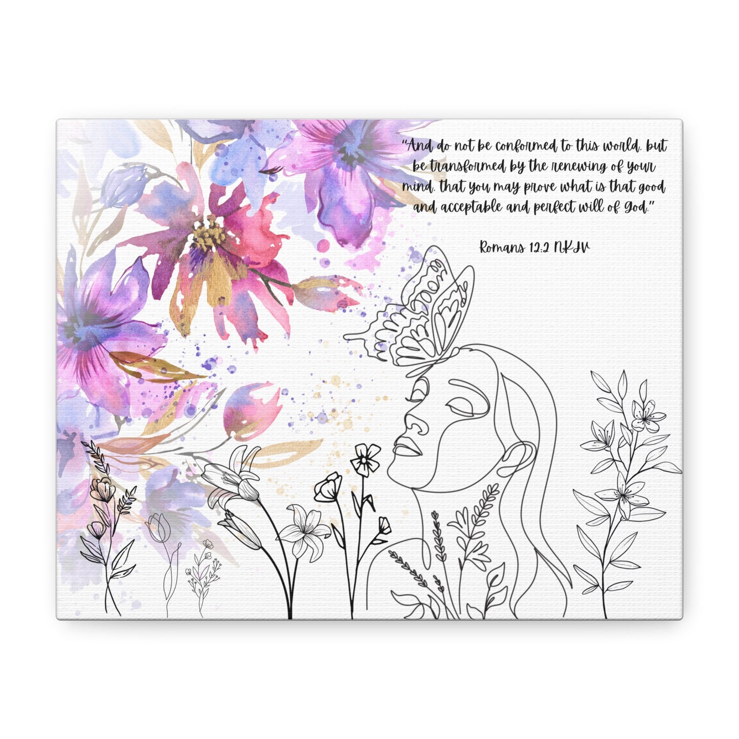 Renew your mind Canvas Wall Art — Inspirational Scripture Decor