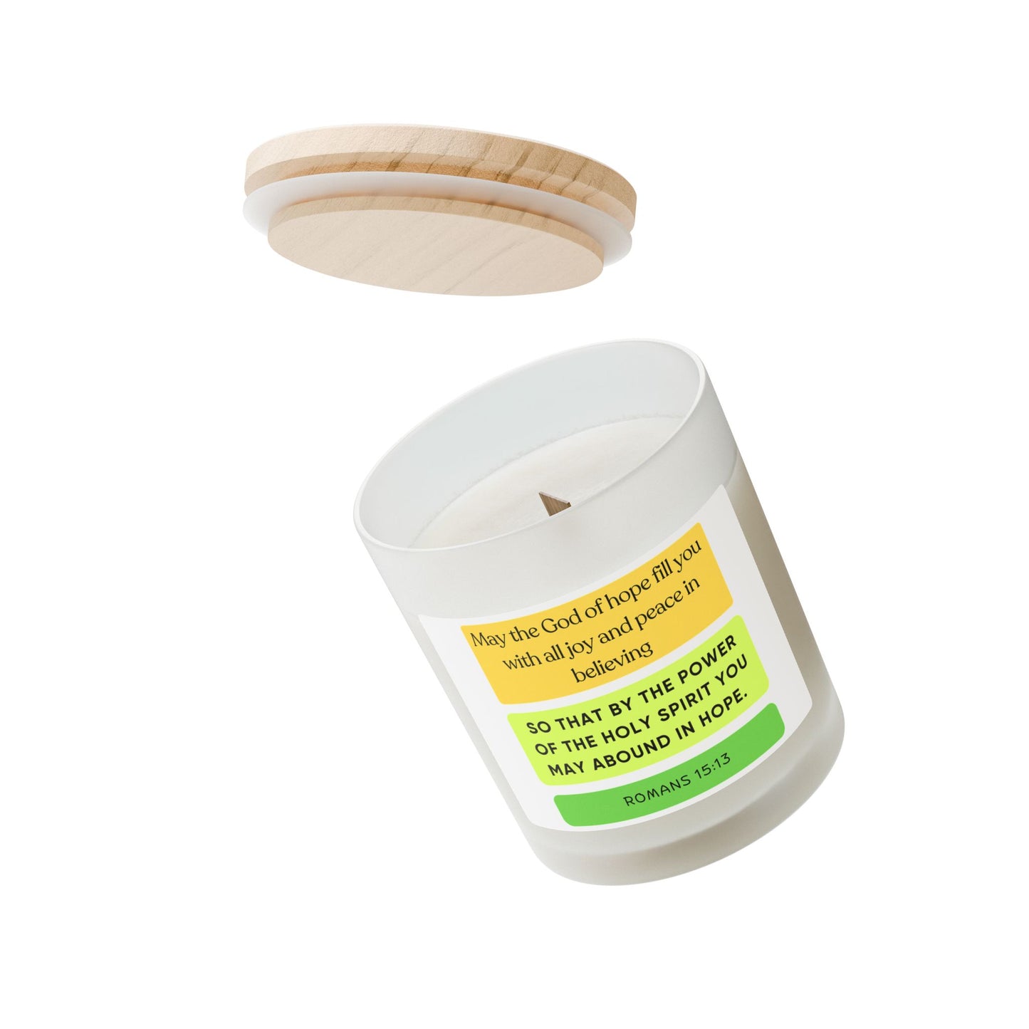 Romans 15:13 Frosted Glass Candle, 11oz