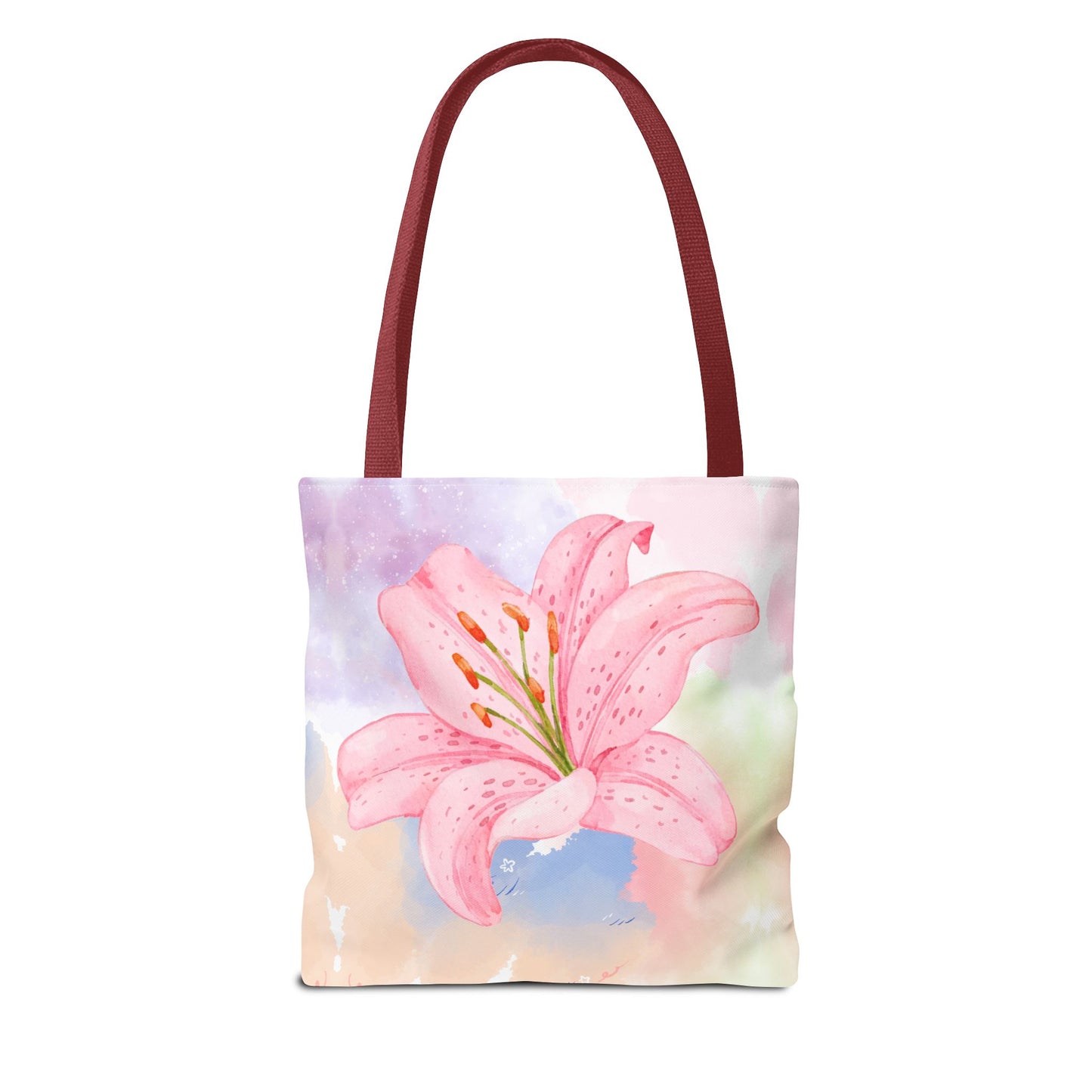 Pink Watercolor Lily Tote Bag