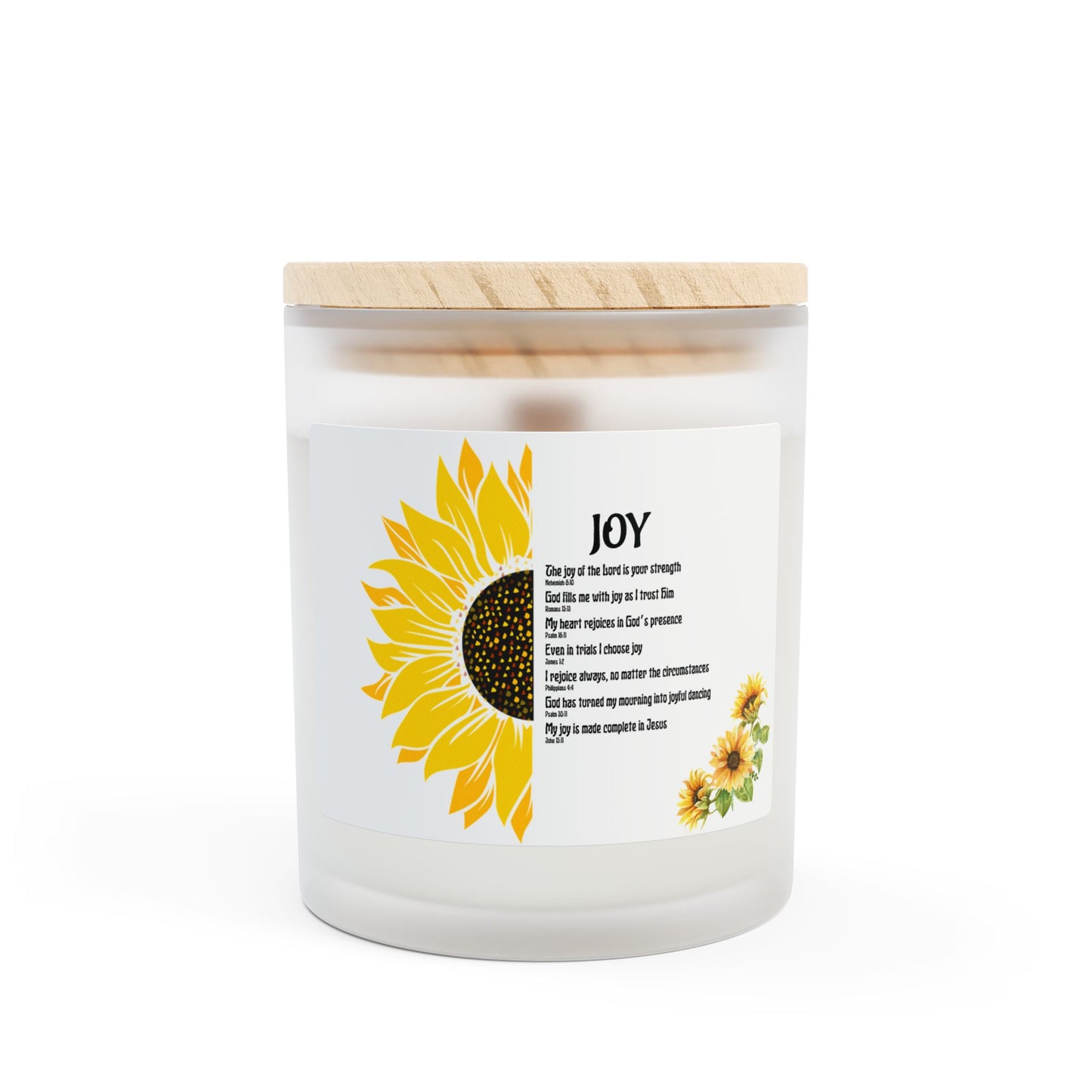 Joy Affirmations Frosted Glass Candle, 11oz