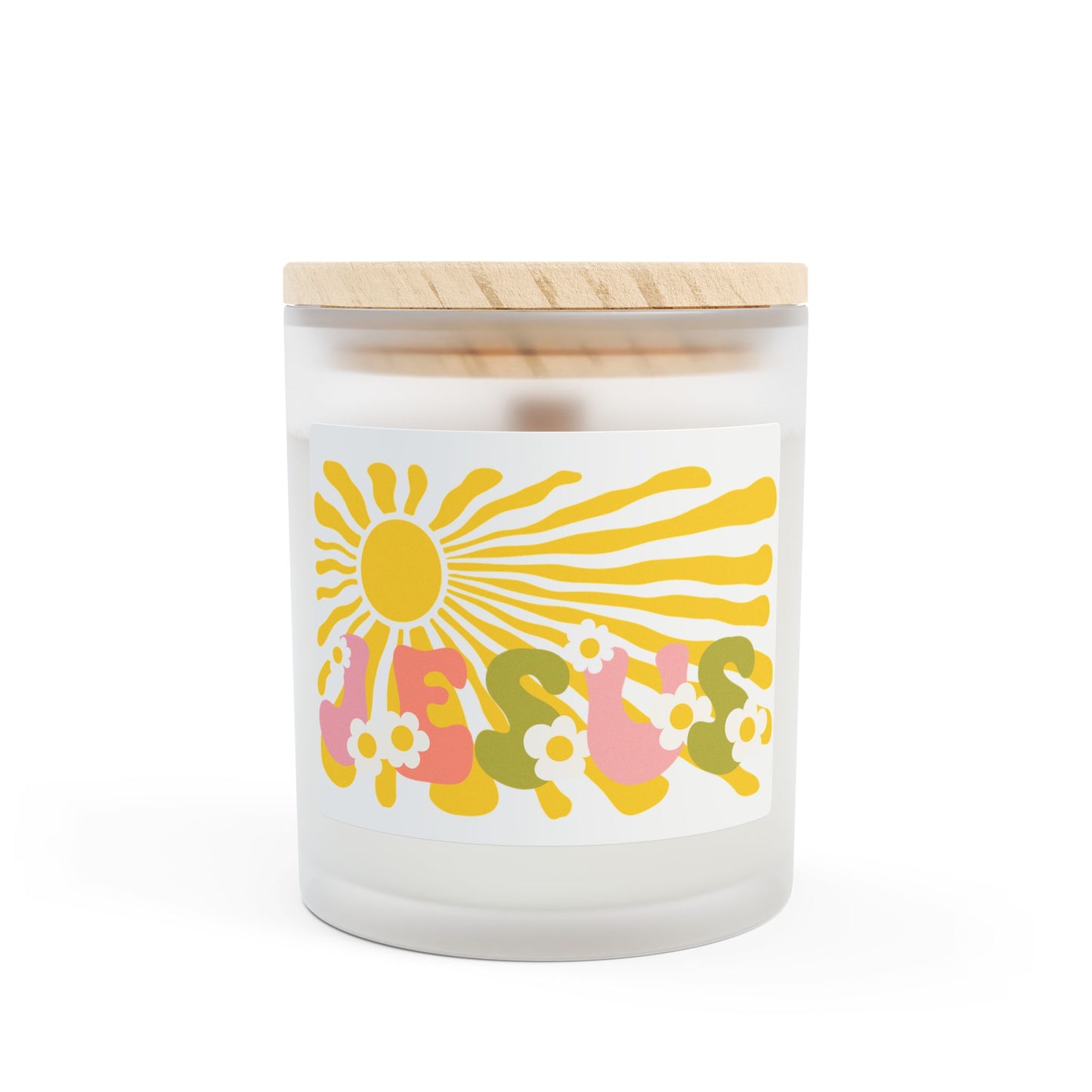 Groovy Jesus Frosted Glass Candle, 11oz