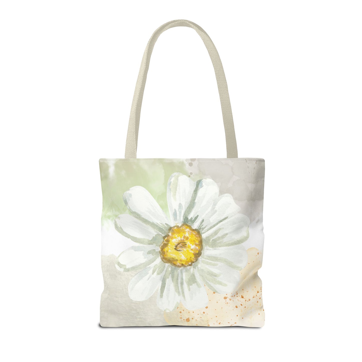 White Watercolor Daisy Tote Bag