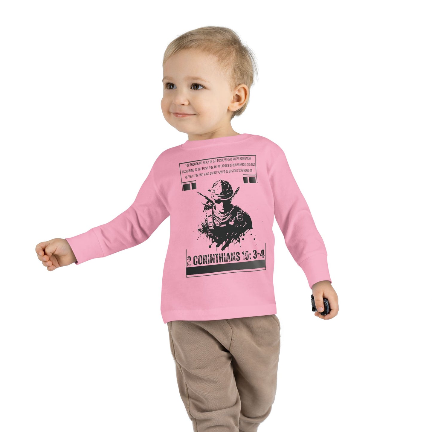 2 Corinthians 10:3-4 Toddler Long Sleeve Tee