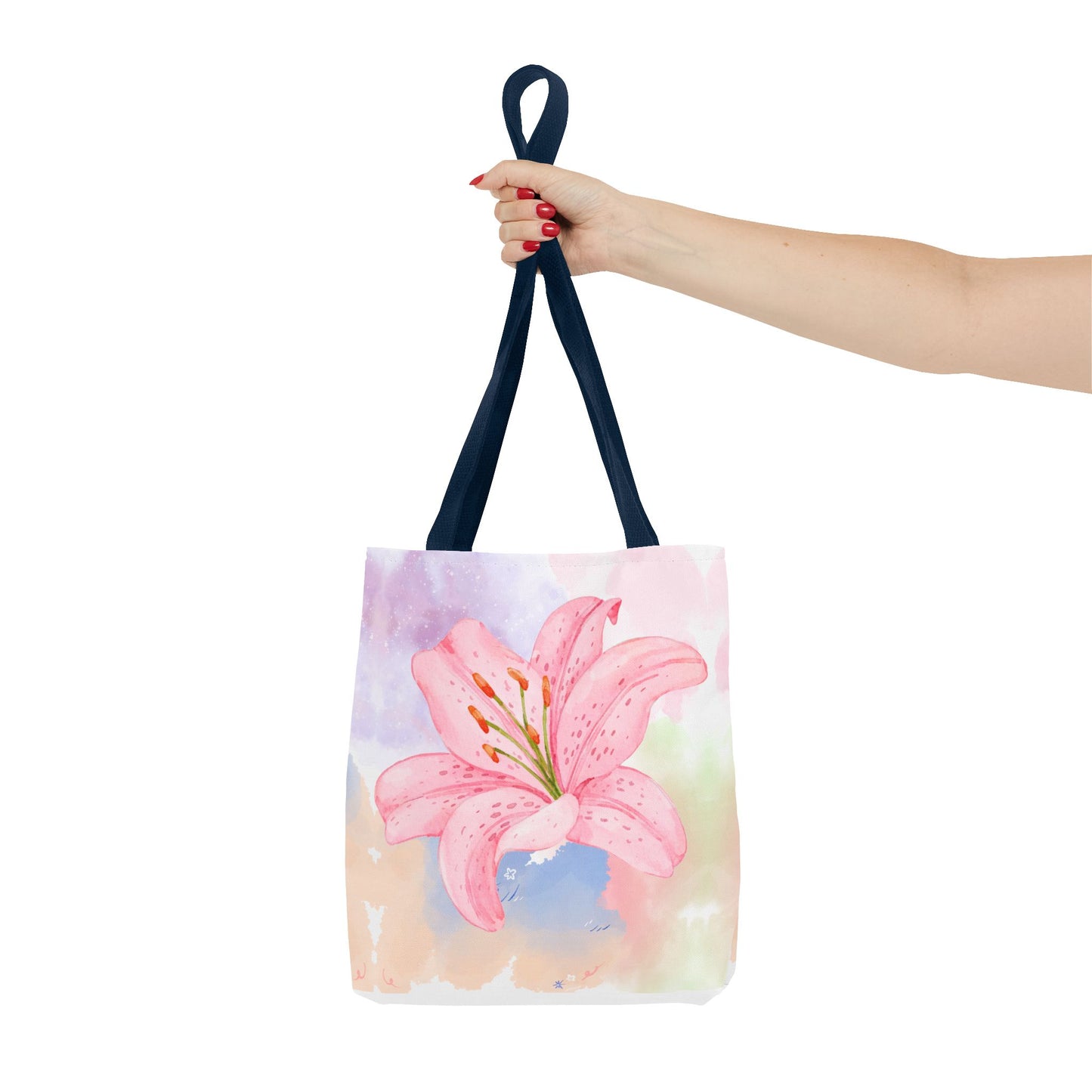 Pink Watercolor Lily Tote Bag