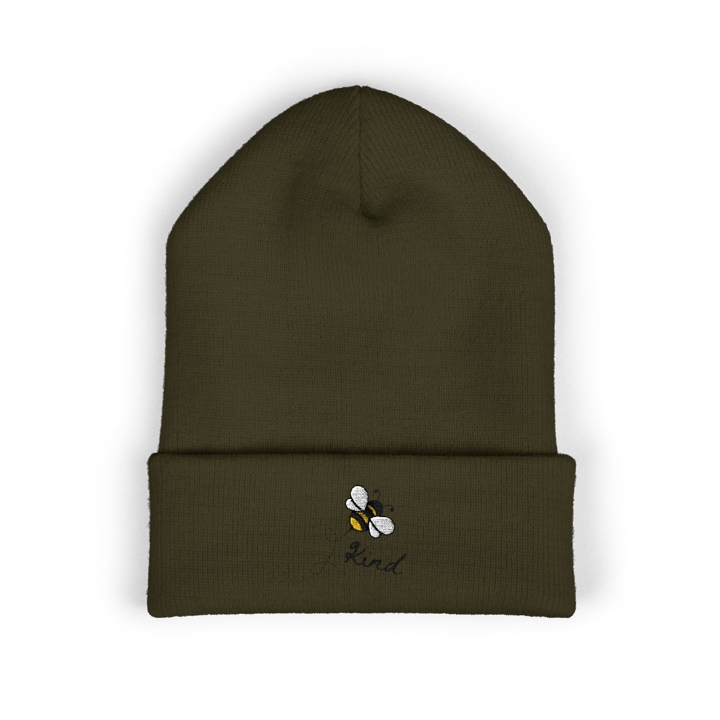 Bee Kind Classic Cuffed Beanie | Embroidered Winter Hat