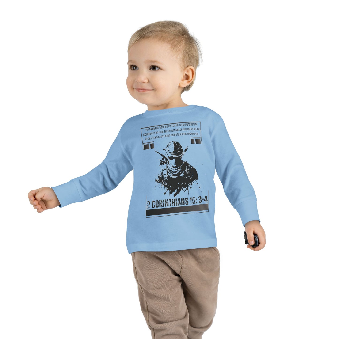 2 Corinthians 10:3-4 Toddler Long Sleeve Tee