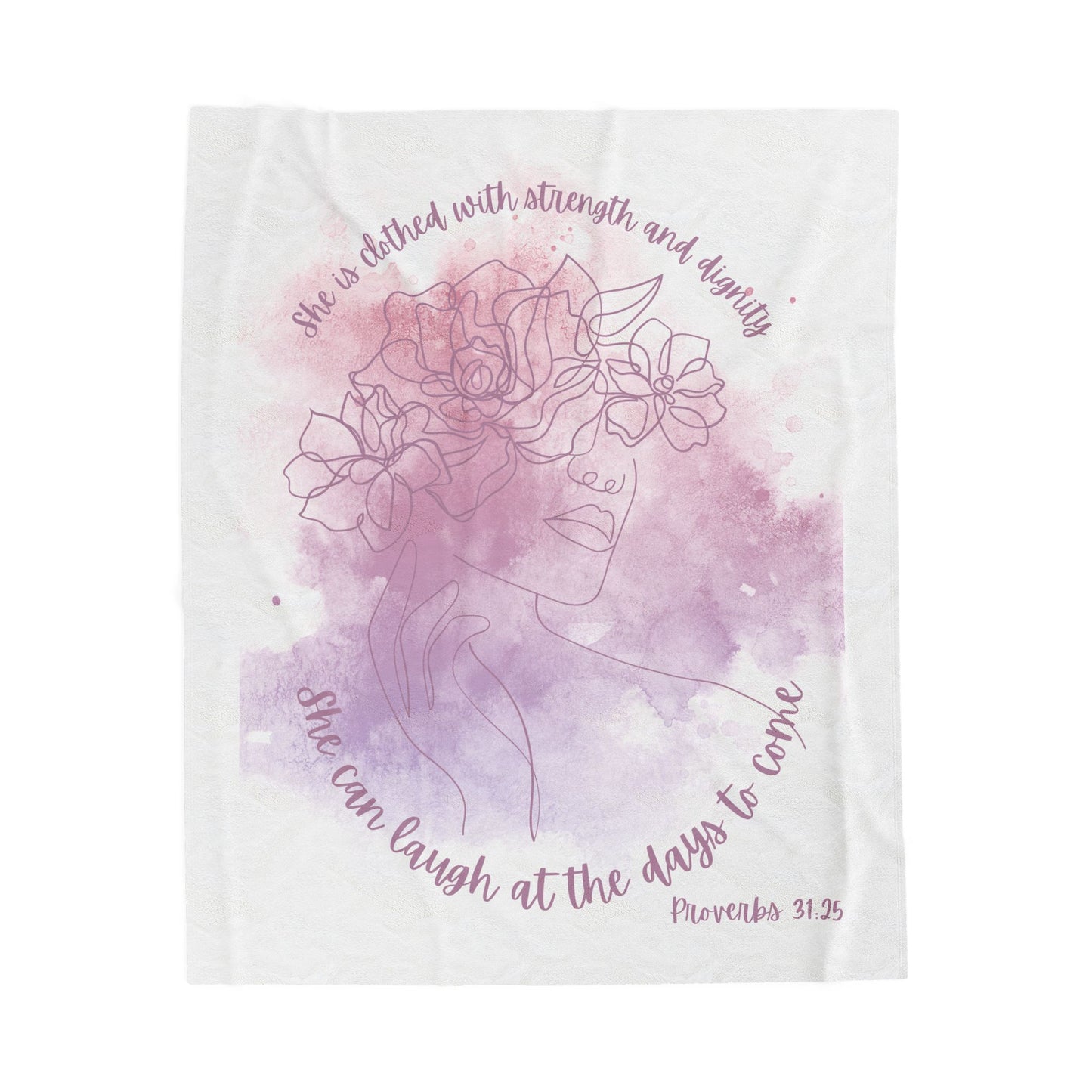 Proverbs 31:25 Velveteen Plush Blanket