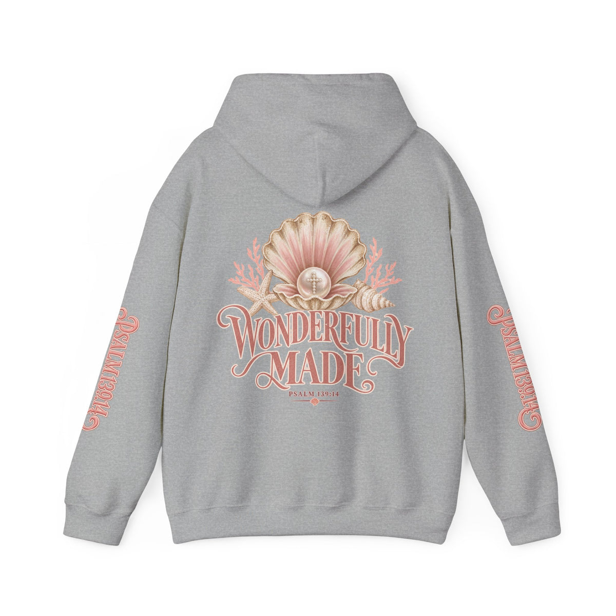 Wonderfully Made Hoodie — Floral Pearl Backprint Hooded Sweatshirt