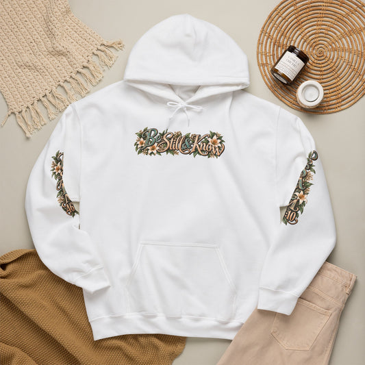 Be Still Hoodie — "Be Still, Know That I Am God" Christian Graphic Hooded Sweatshirt