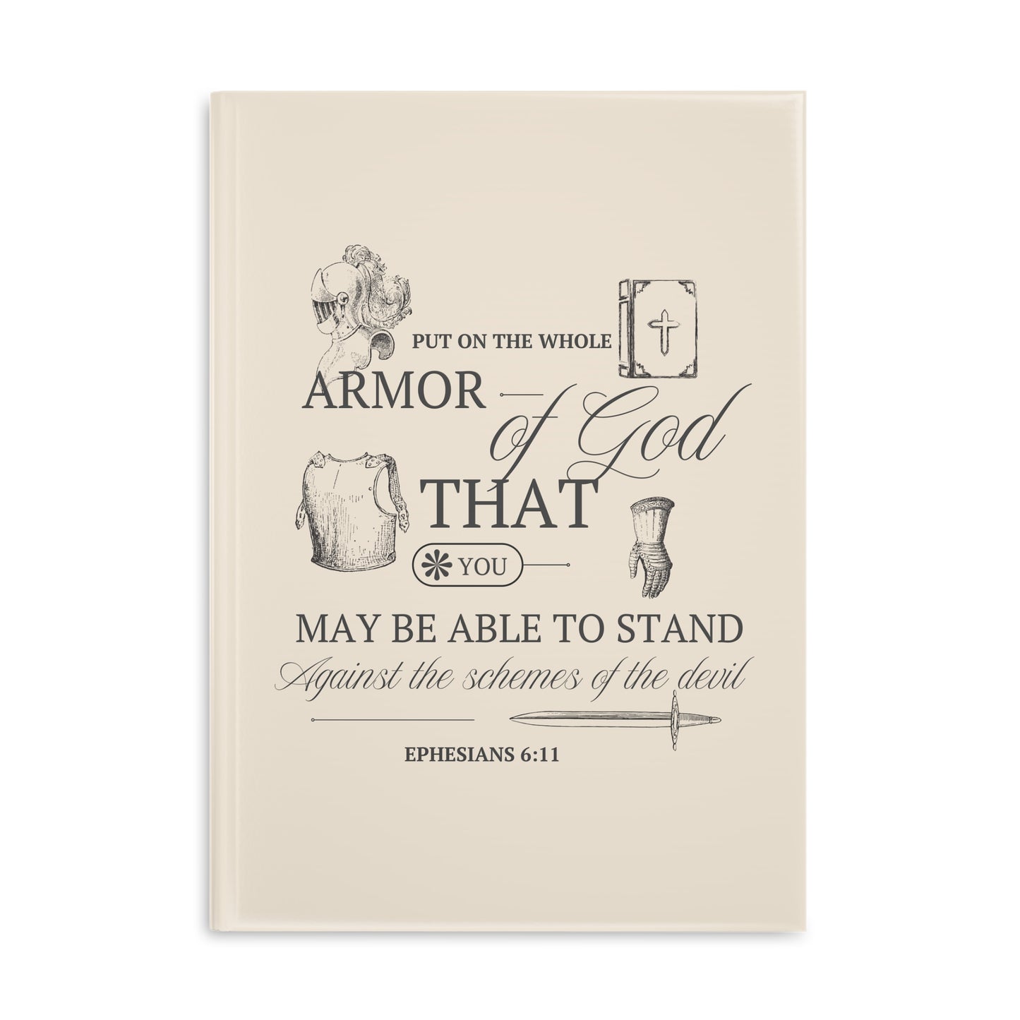 Beige Armor of God Hardcover Notebook