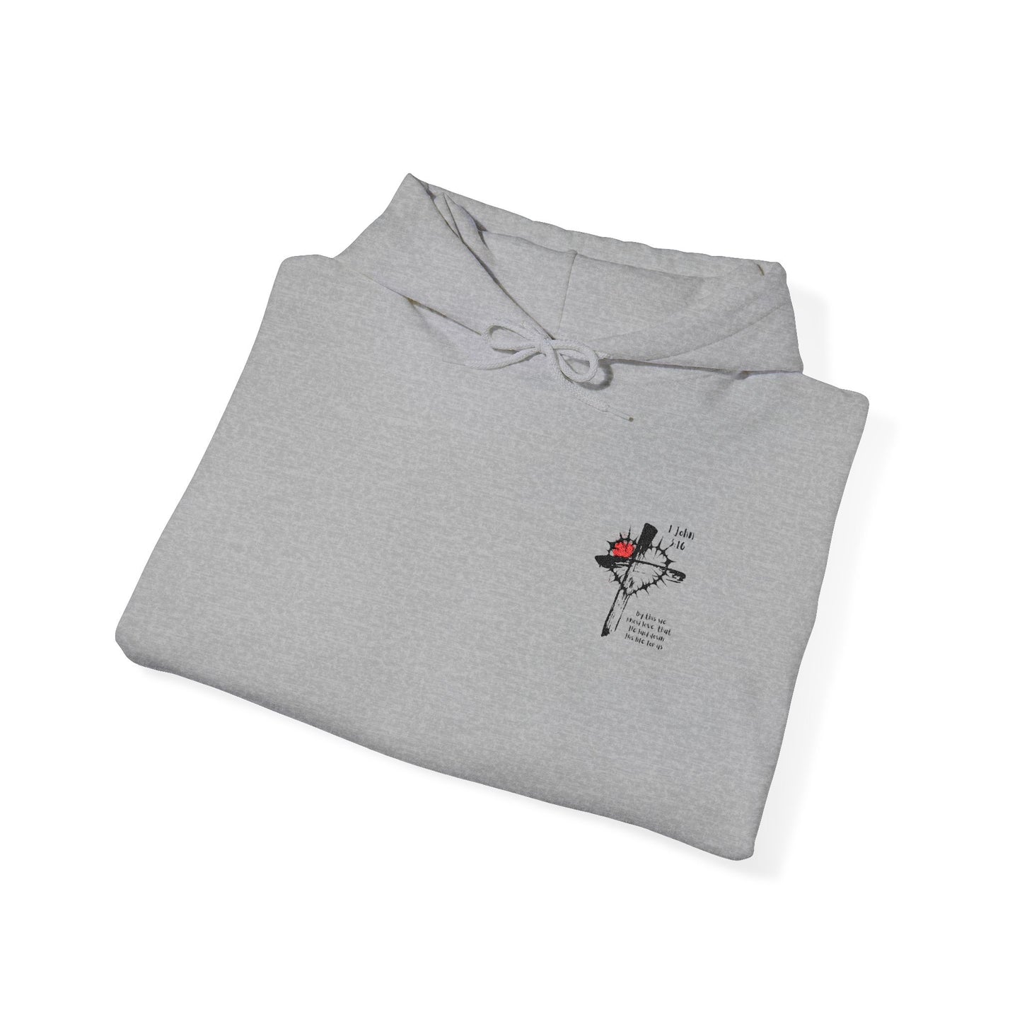 1 John 3:16 Cozy Hooded Sweatshirt