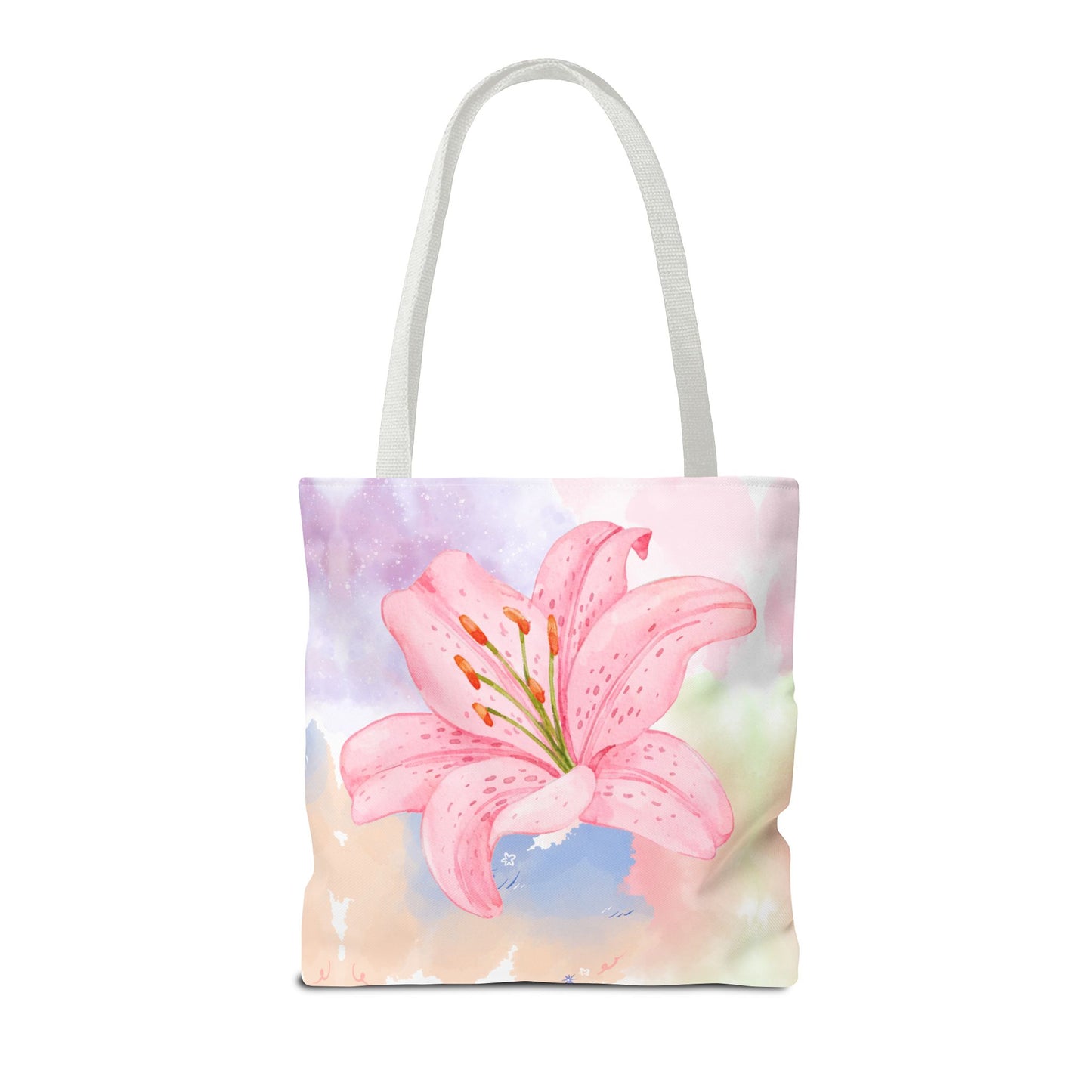 Pink Watercolor Lily Tote Bag